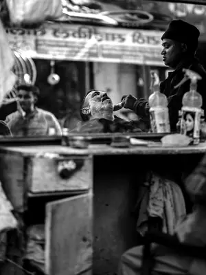 Customer at a barber shop